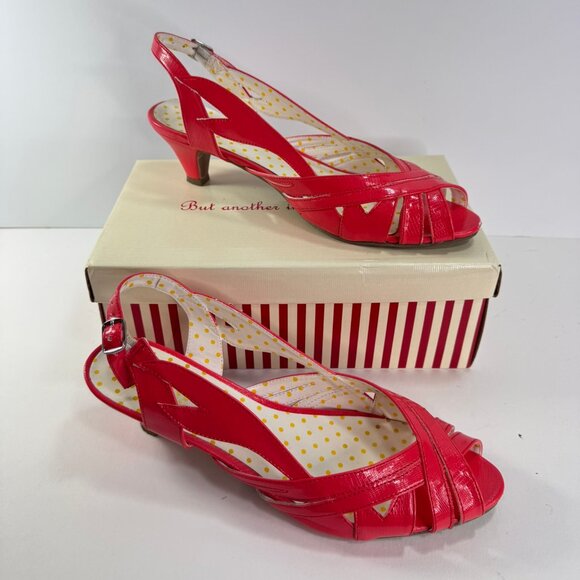 Bait Footwear Coral Pink Sling Back Peep Toe Cut Outs Heels sz 10 - Picture 1 of 11